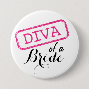 "DIVA" of a Bride 7.5 Cm Round Badge