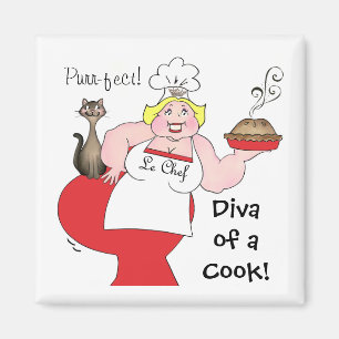 "Diva of a Cook!" Big Girl Fun magnets
