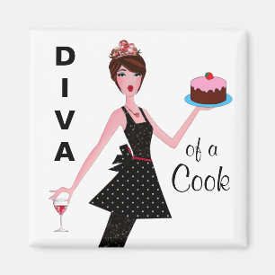 "Diva of a Cook" Magnets