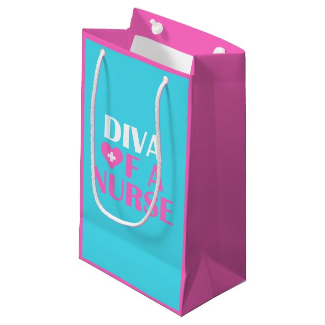 "DIVA OF A NURSE" SMALL GIFT BAG (Front Angled)