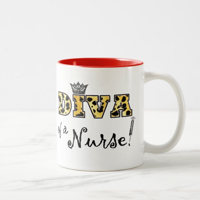 "DIVA of a Nurse!" Two-Tone Coffee Mug (Right)
