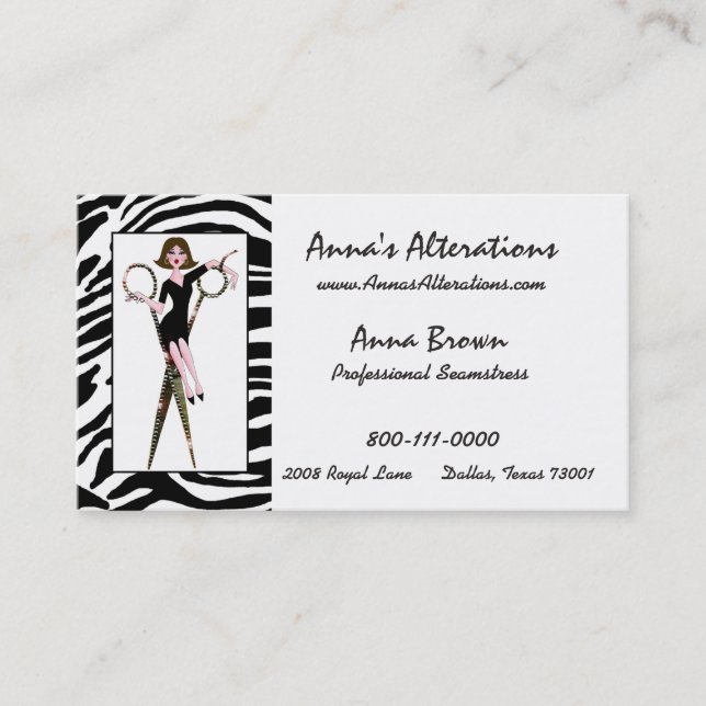 "Diva of Seamstress" Business Cards (Front)