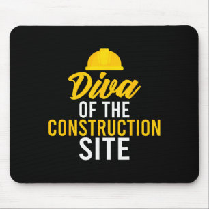 Diva Of The Construction Site Funny Construction W Mouse Pad
