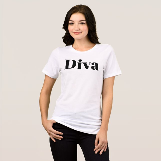 Diva Opera Singer Musician Minimalist Music Themed Tri-Blend Shirt (Front Full)