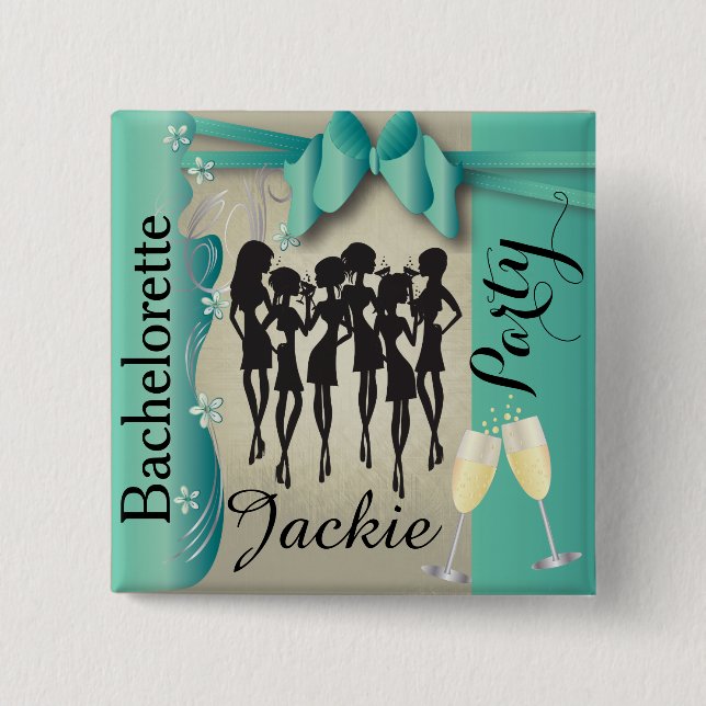 Diva Party Girls 15 Cm Square Badge (Front)