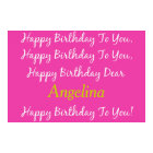 Diva Pink and White Birthday Song Personalised