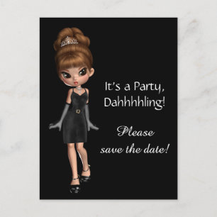 Diva Save the Date Announcement Postcard