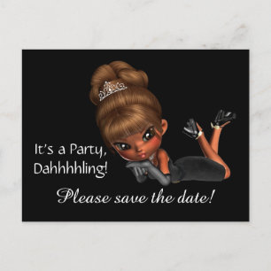 Diva Save the Date Announcement Postcard