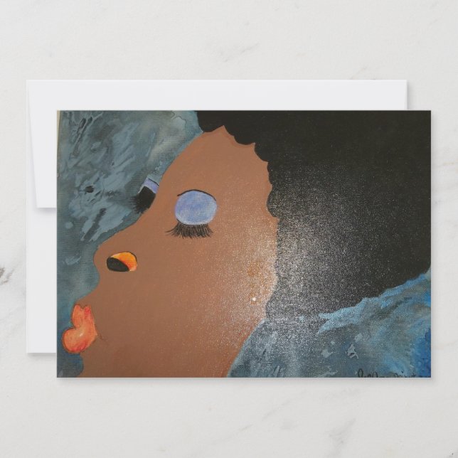 Diva stylish black women natural afro invitation (Front)