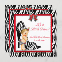 Diva Zebra Princess Girl Baby Shower Blonde