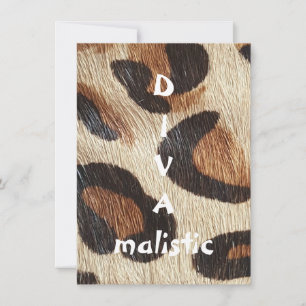 DIVAmalistic Leopard Print Flat Greeting Card