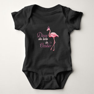 Divas Are Born in October/Flamingo  Baby Bodysuit
