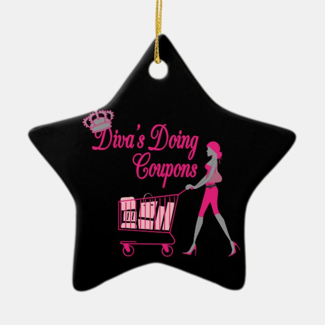 Diva's Does Coupons Ceramic Tree Decoration (Front)