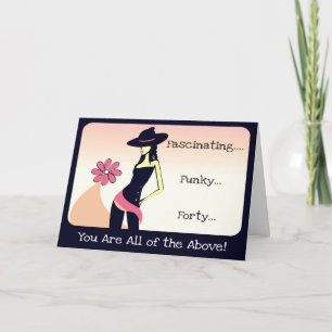 Diva's Fascinating, Funky 40th Birthday Card