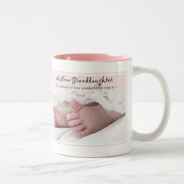 Diva's Gift for New Grandparents-It's a Girl! Two-Tone Coffee Mug (Right)