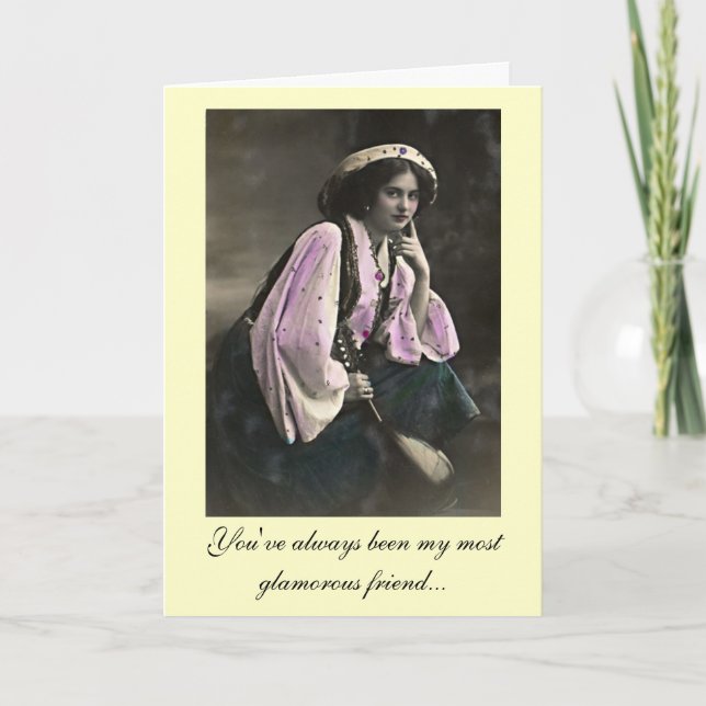 Diva's Glamourous 50th Birthday Greeting Card (Front)