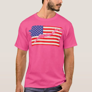 Dive American Flag Springboard Platform Diving Boa T-Shirt