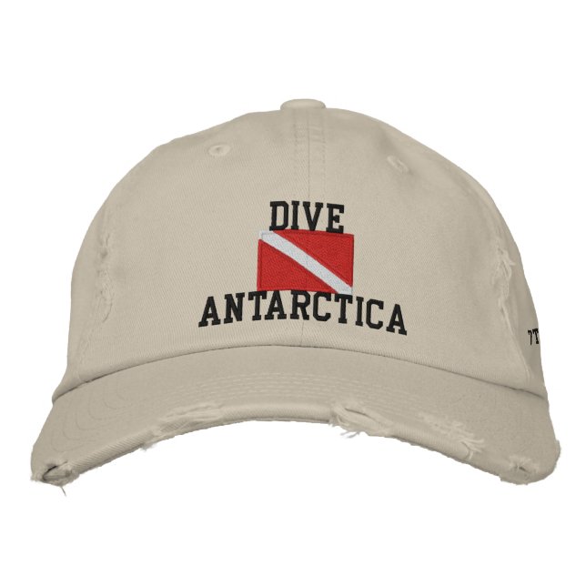 Dive Antarctica Distressed Baseball Cap (Front)
