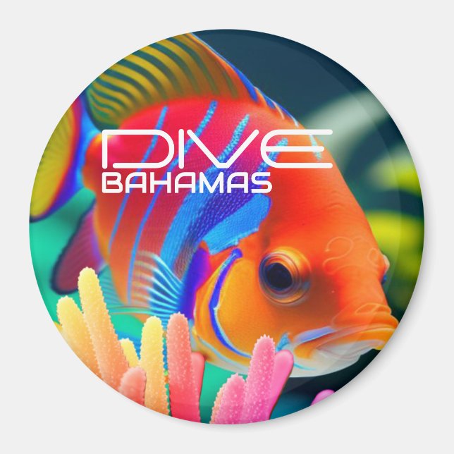 Dive Bahamas - round Magnet (Front)