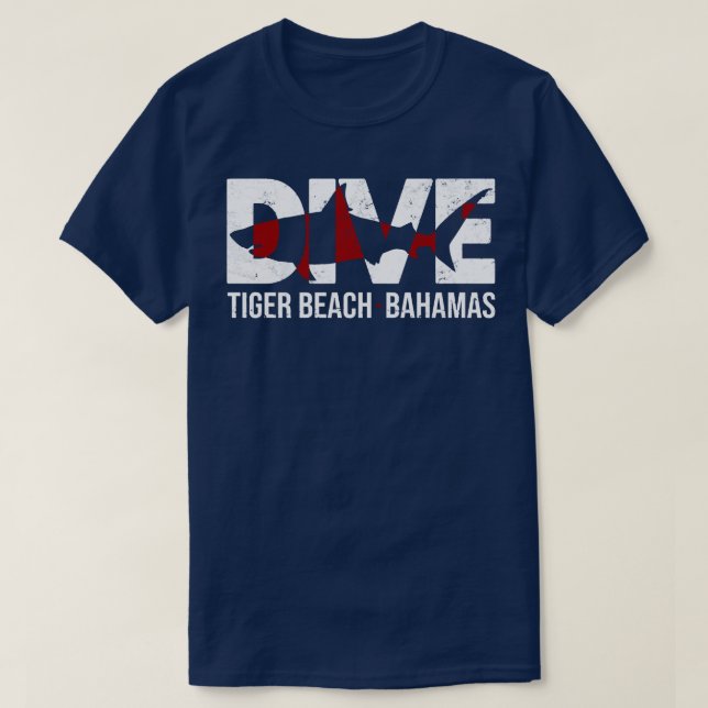 DIVE Bahamas Tiger Beach SCUBA Diving Shark  T-Shirt (Design Front)