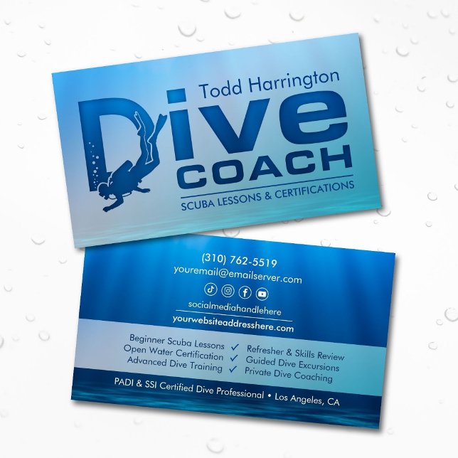 Dive Coach - Scuba Instructor Business Card (Creator Uploaded)