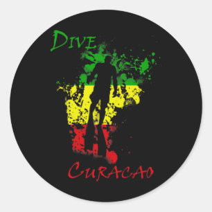 Dive Curacao Classic Round Sticker
