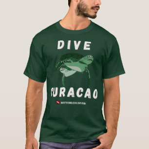 Dive Curacao Turtles with White Font T-Shirt