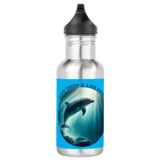 Dive Deep Live Free Dolphin  532 Ml Water Bottle