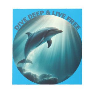 Dive Deep Live Free Dolphin Notepad