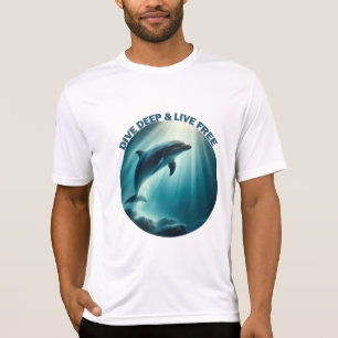 Dive Deep Live Free Dolphin T-Shirt