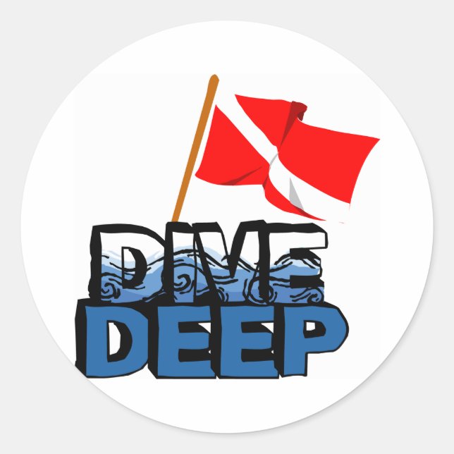 Dive Deep SCUBA Classic Round Sticker (Front)