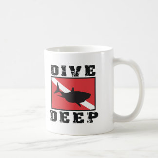 Dive Deep Shark SCUBA Flag Coffee Mug