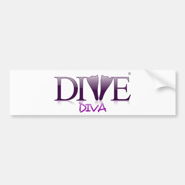 Dive Diva Fins Bumper Sticker (Front)