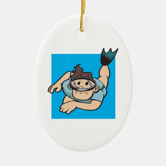 Dive Down Ceramic Tree Decoration (Front)