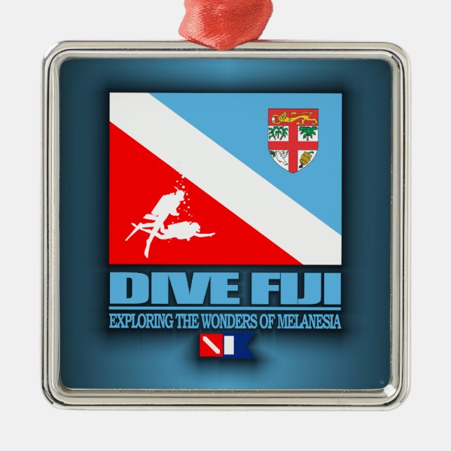 Dive Fiji Metal Tree Decoration (Front)