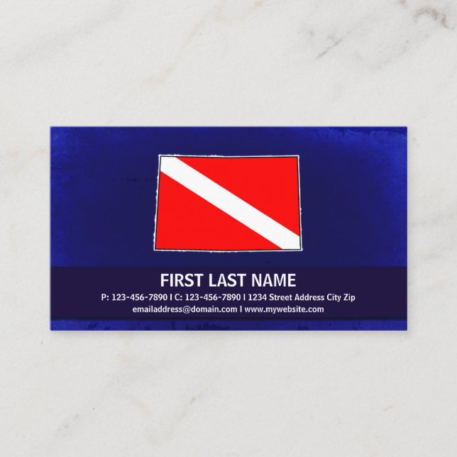 Dive flag customisable scuba instructor cards (Front)