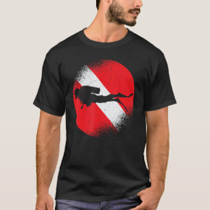 Dive Flag Diver Down Aquaholic Scuba Diving Ocean T-Shirt