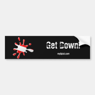 Dive flag - Get Down!  -mySplat.com Bumper Sticker