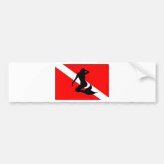 Dive Flag Mermaid Bumper Sticker