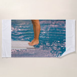 dive from diving board beach towel