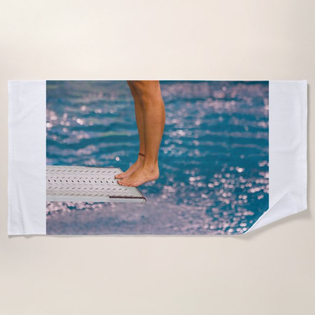 dive from diving board beach towel (Front)