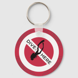 Dive Here Key Ring