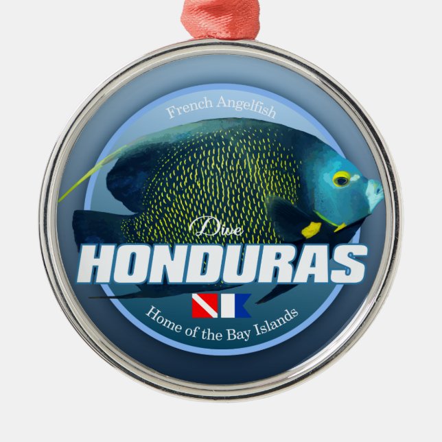 Dive Honduras (DD2) Metal Tree Decoration (Front)