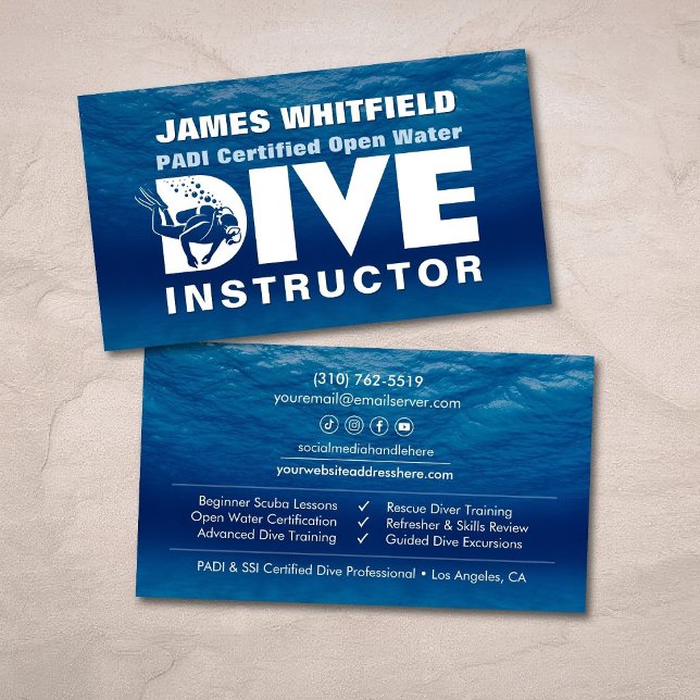 Dive Instructor - Scuba coach  Business Card (Creator Uploaded)