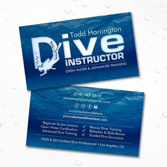 Dive Instructor - Scuba coach  Business Card (Creator Uploaded)