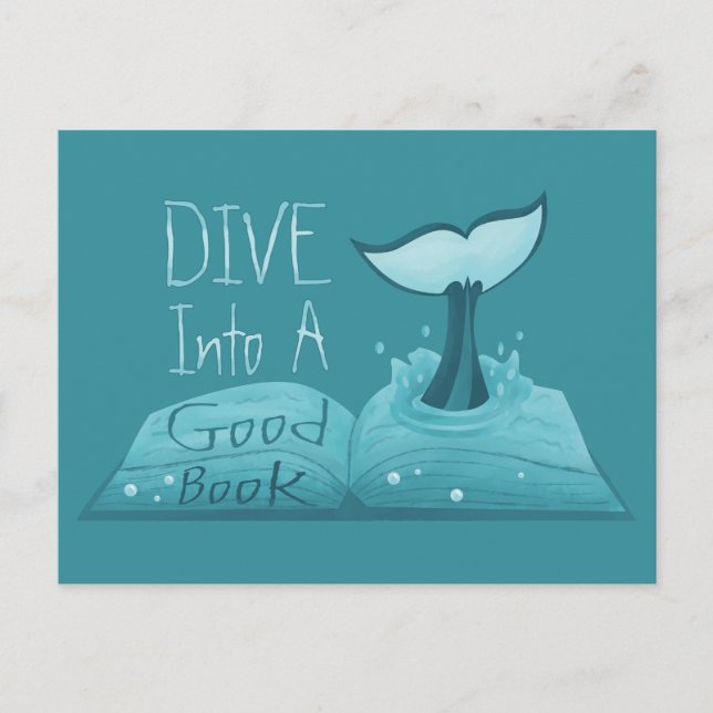 Dive into a Good Book Postcard (Front)