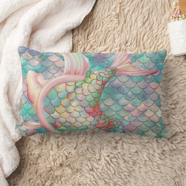 Dive into Dreams Mermaid Net Throw Pillow Cover (Blanket)