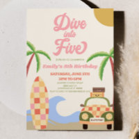 Dive Into Five Beach Surf Retro 5th Birthday Party