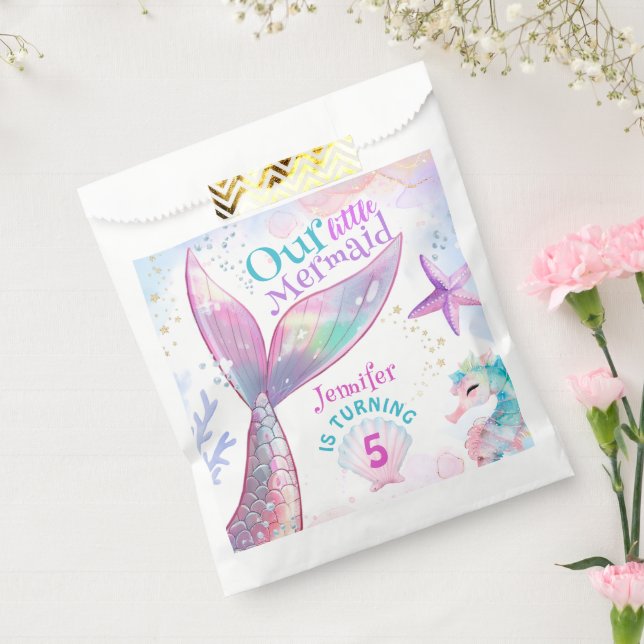 Dive into Five Mermaid 5th Birthday Favour Bags (Sealed)