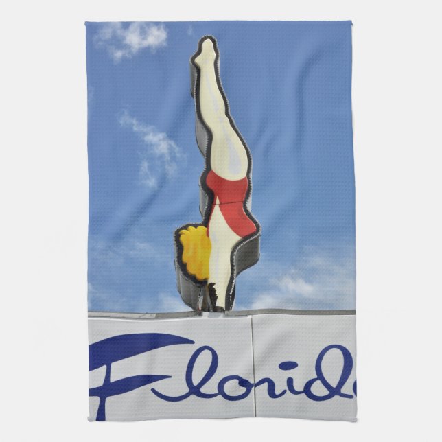 Dive into Florida Tea Towel (Vertical)